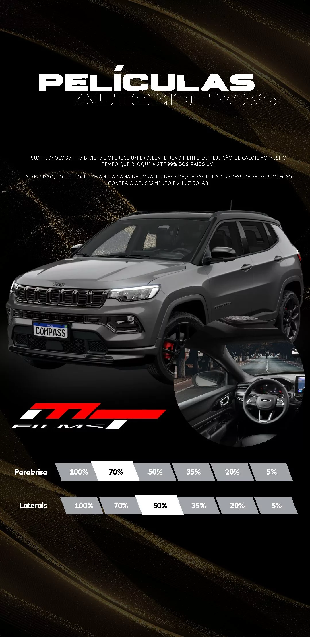 Insulfilm aplicado em carro - MT Films Curitiba